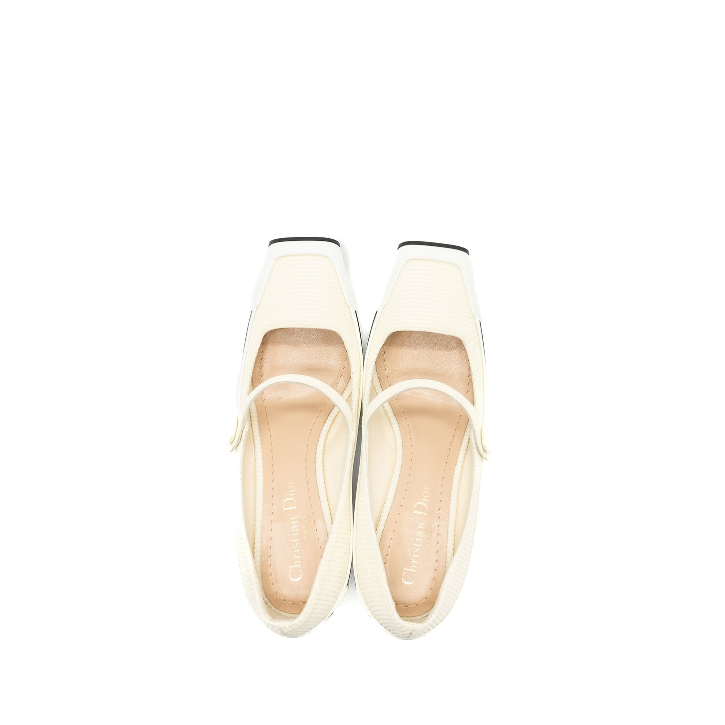 Dior size 37 pump canvas cream / white