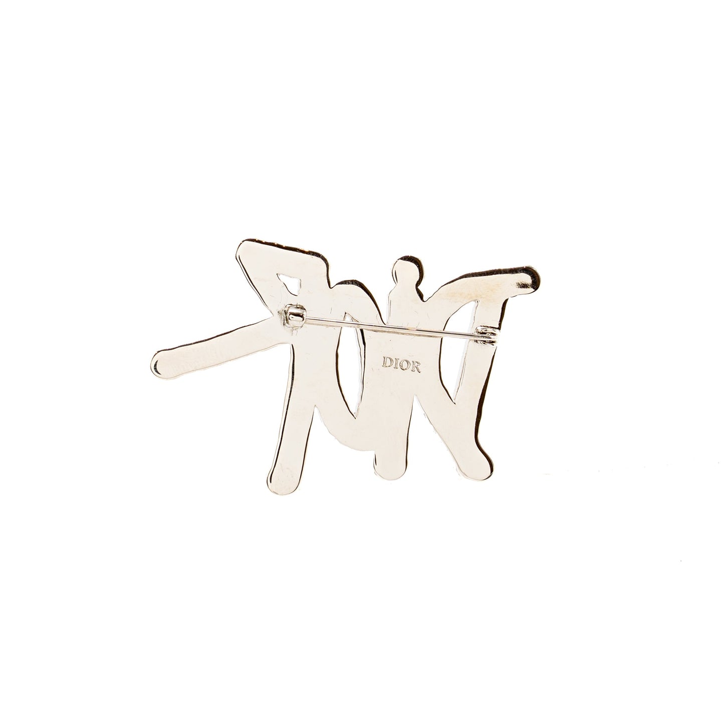 Dior x Shawn Stussy crystal logo Brooch Red
