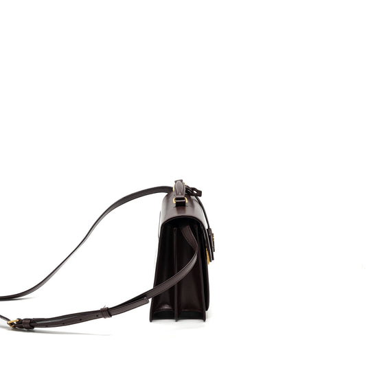 Saint Laurent/ Bellachasse Calfskin Dark Red Brushed