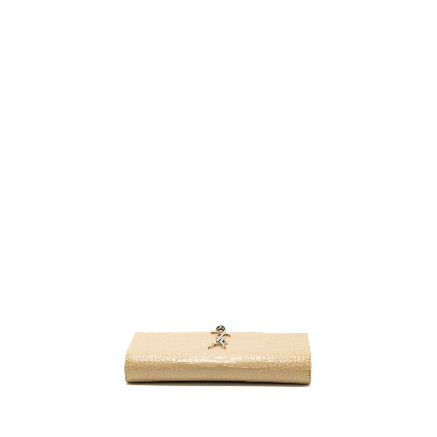 Saint Laurent Kate Clutch Crocodile-Embossed Leather Beige
