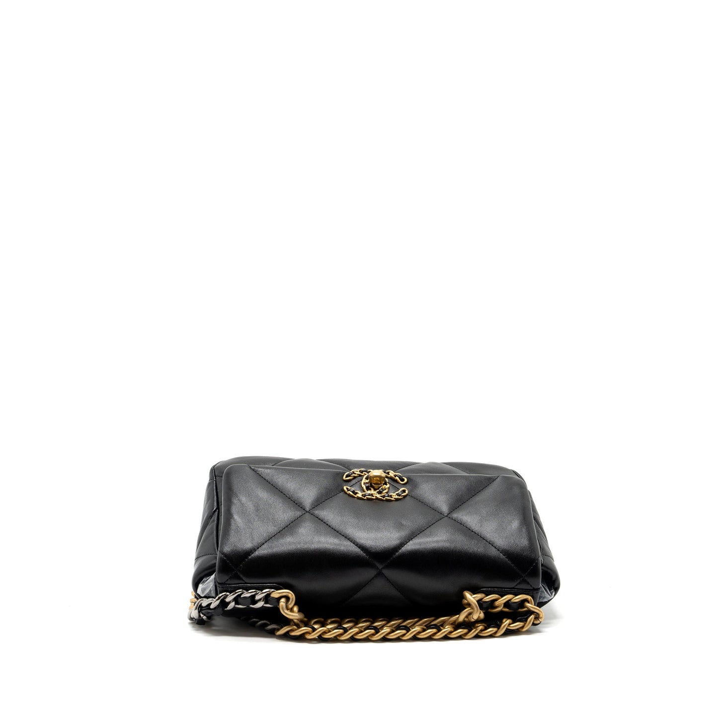 Chanel small 19 bag lambskin black multicolour hardware (microchip)