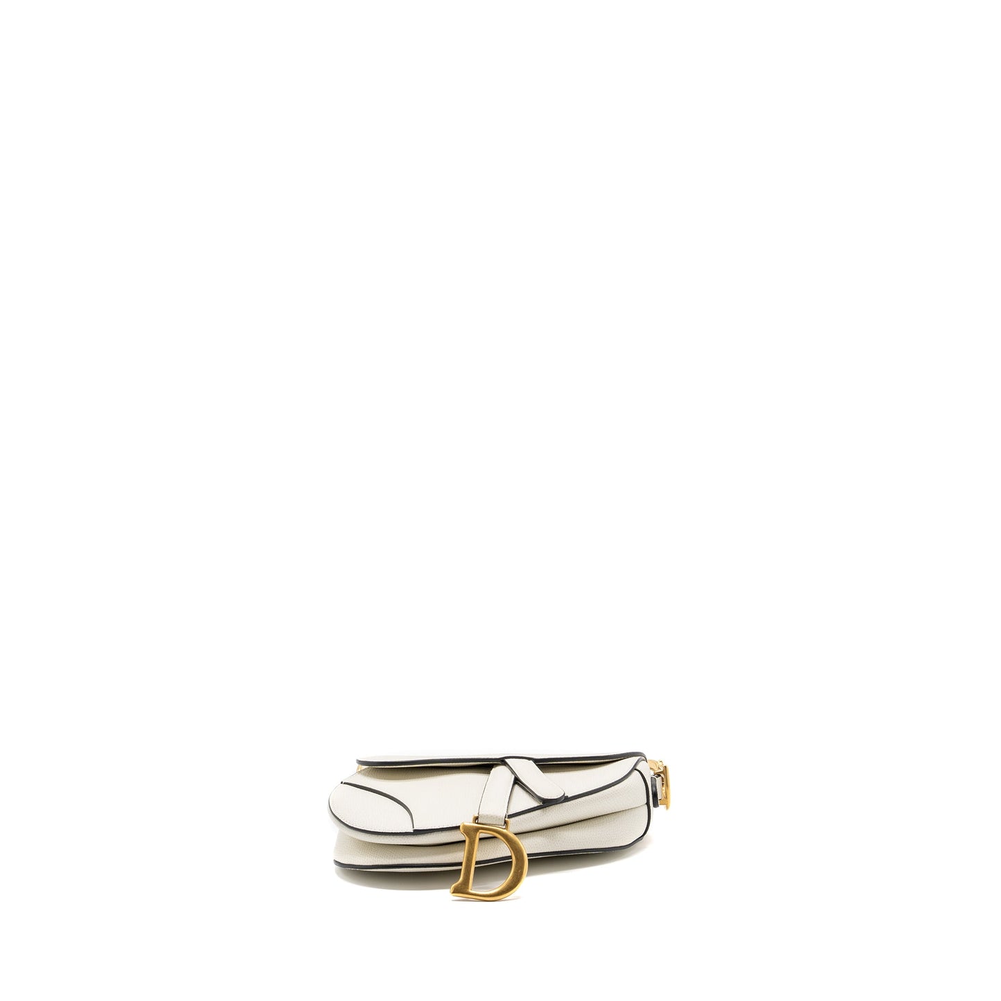 Dior mini saddle Purse grained calfskin white