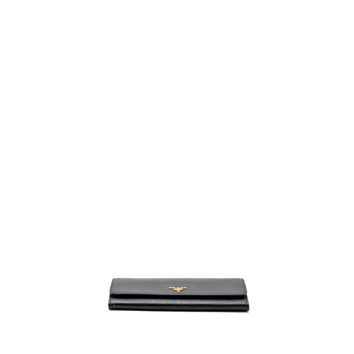 Prada long wallet with chain saffiano black