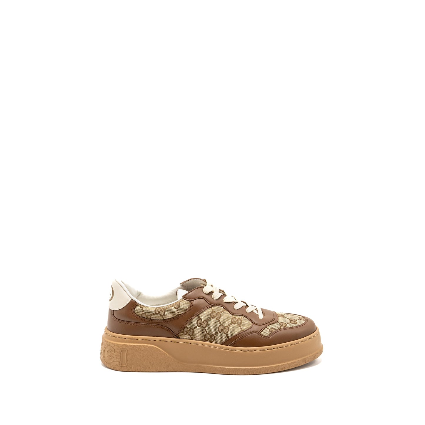 Gucci Size 10.5 Sneaker Supreme Canvas/Leather Brown