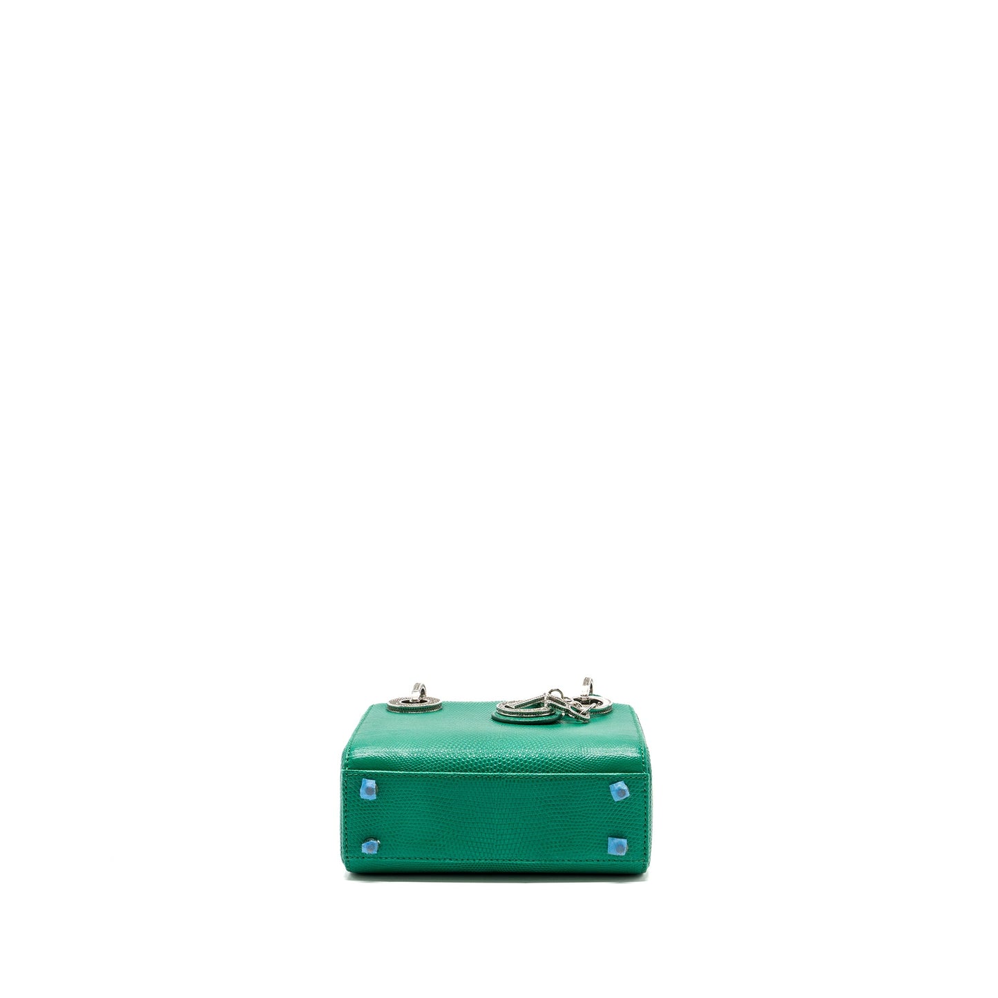 Dior mini lady dior lizard green with crystal buckle