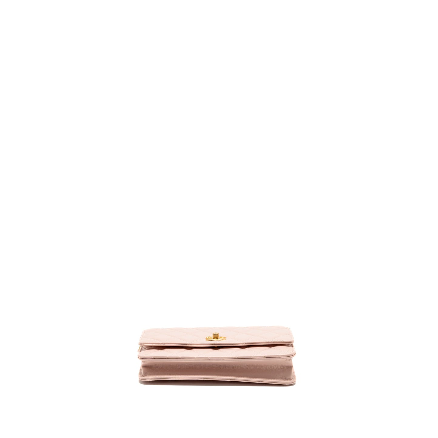 Chanel Pearl crush wallet on chain lambskin light pink GHW (Microchip)