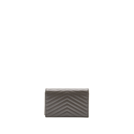 Saint Laurent/ Envelop Chain Purse Calfskin Grey