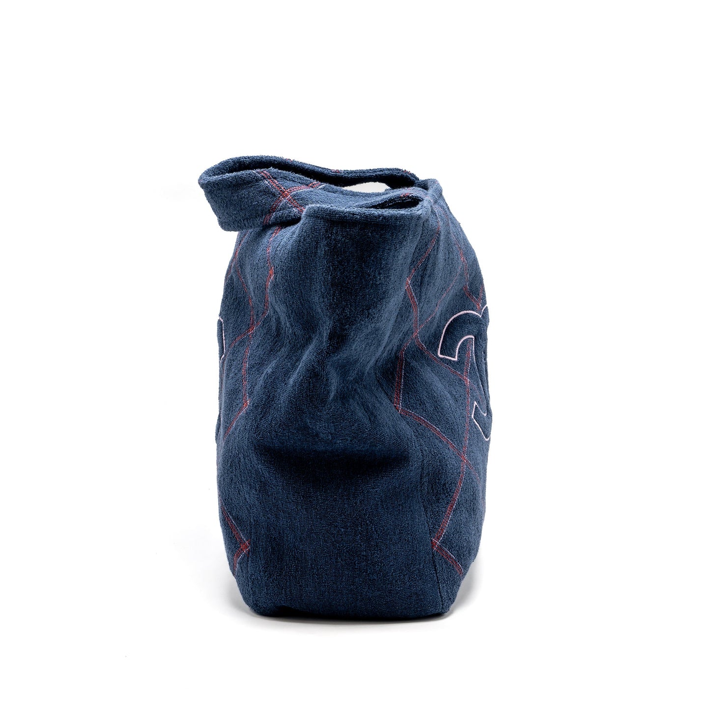 Chanel Coco Beach Tote Bag with Towel/Pouch Set Terry Cloth Navy SHW