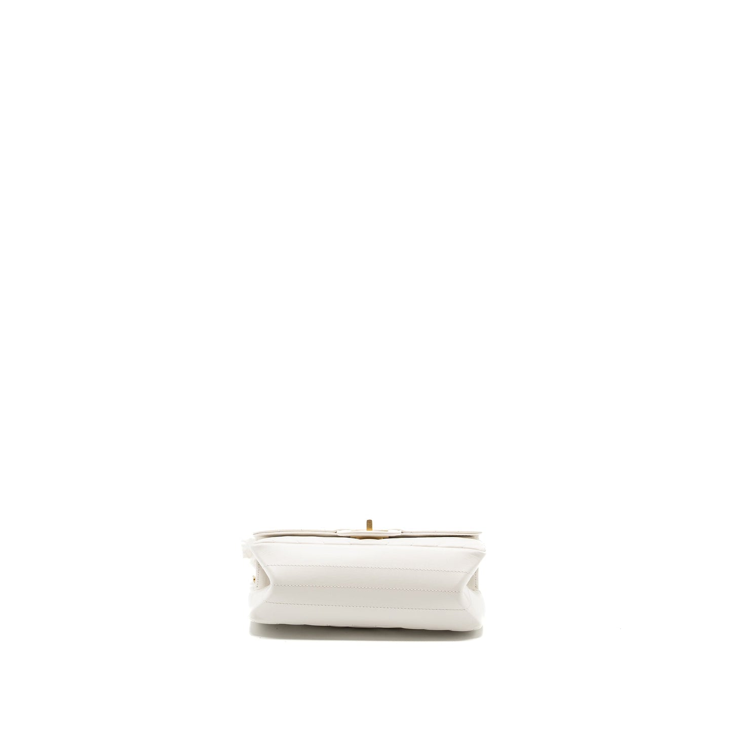 Chanel mini chevron 2.55 reissue flap bag calfskin white GHW (microchip)