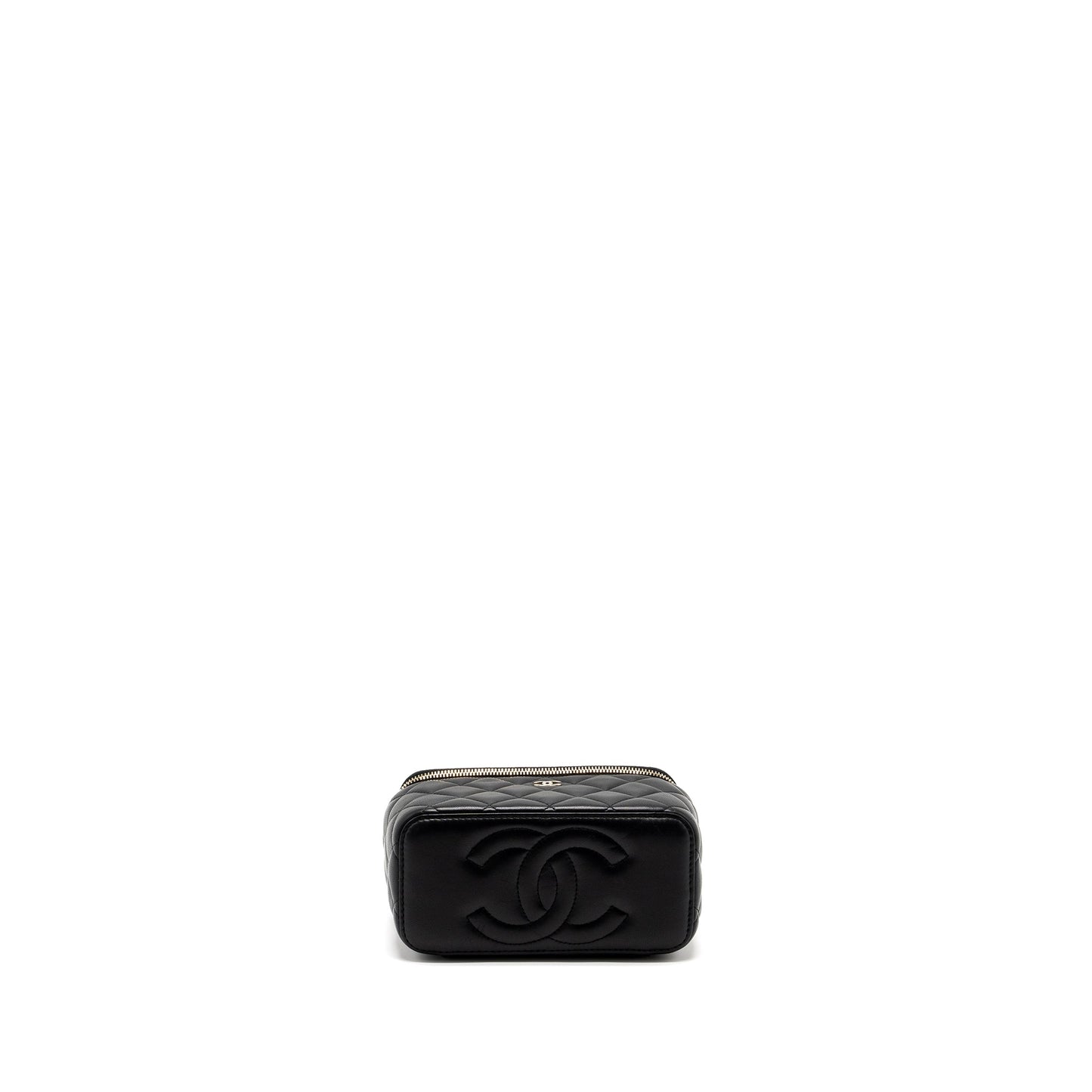 Chanel Long Vanity With Chain Lambskin Black LGHW (Microchip)