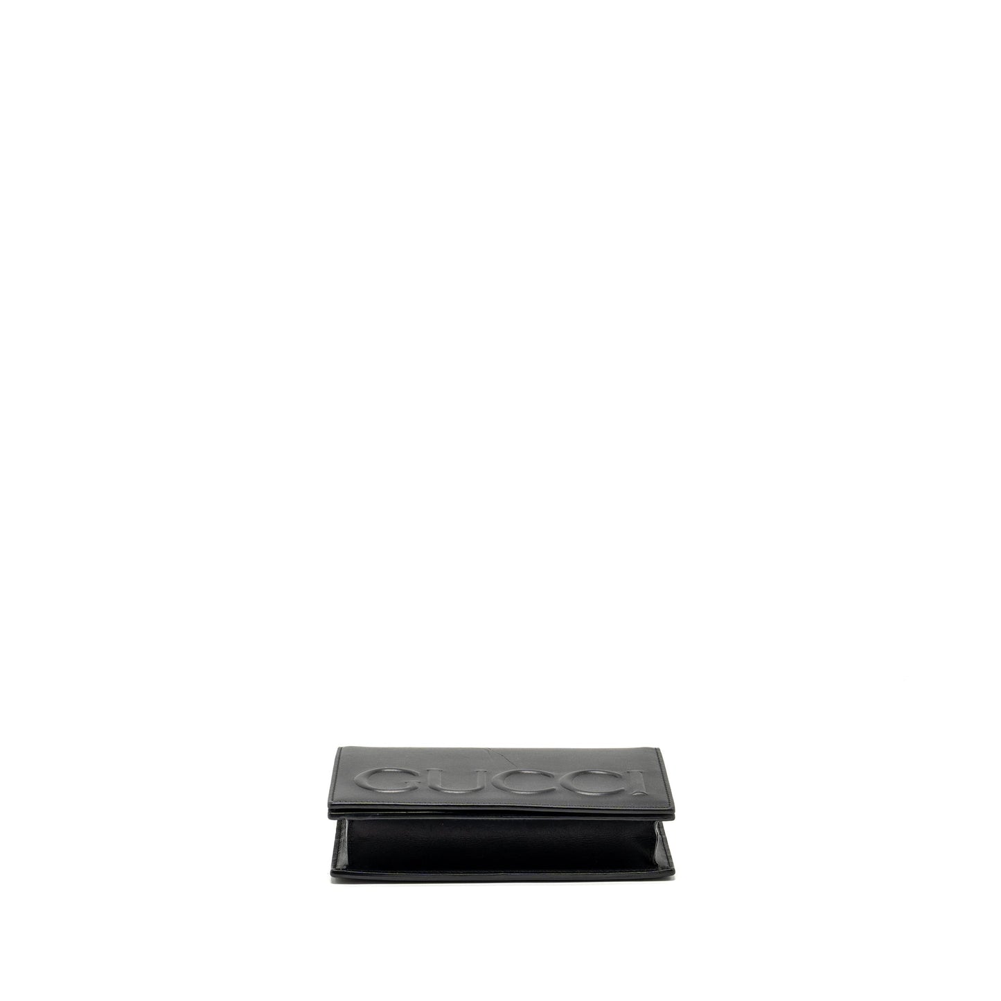 Gucci flap wallet on chain calfskin black