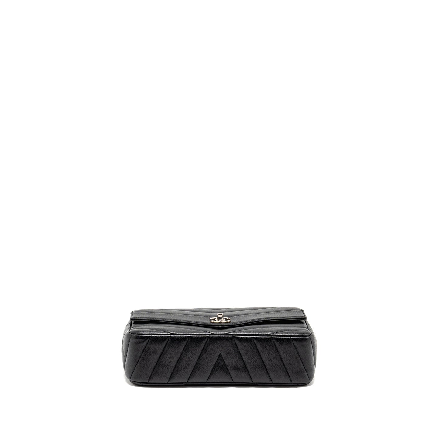 Chanel Envelop Flap Bag Chevron Caviar Black SHW