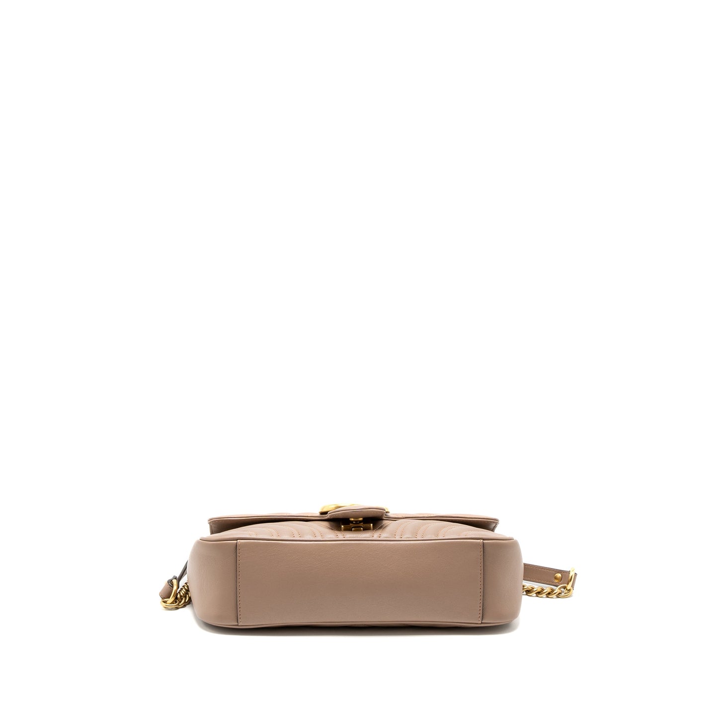Gucci Small Marmont Purse Calfskin Beige Brushed