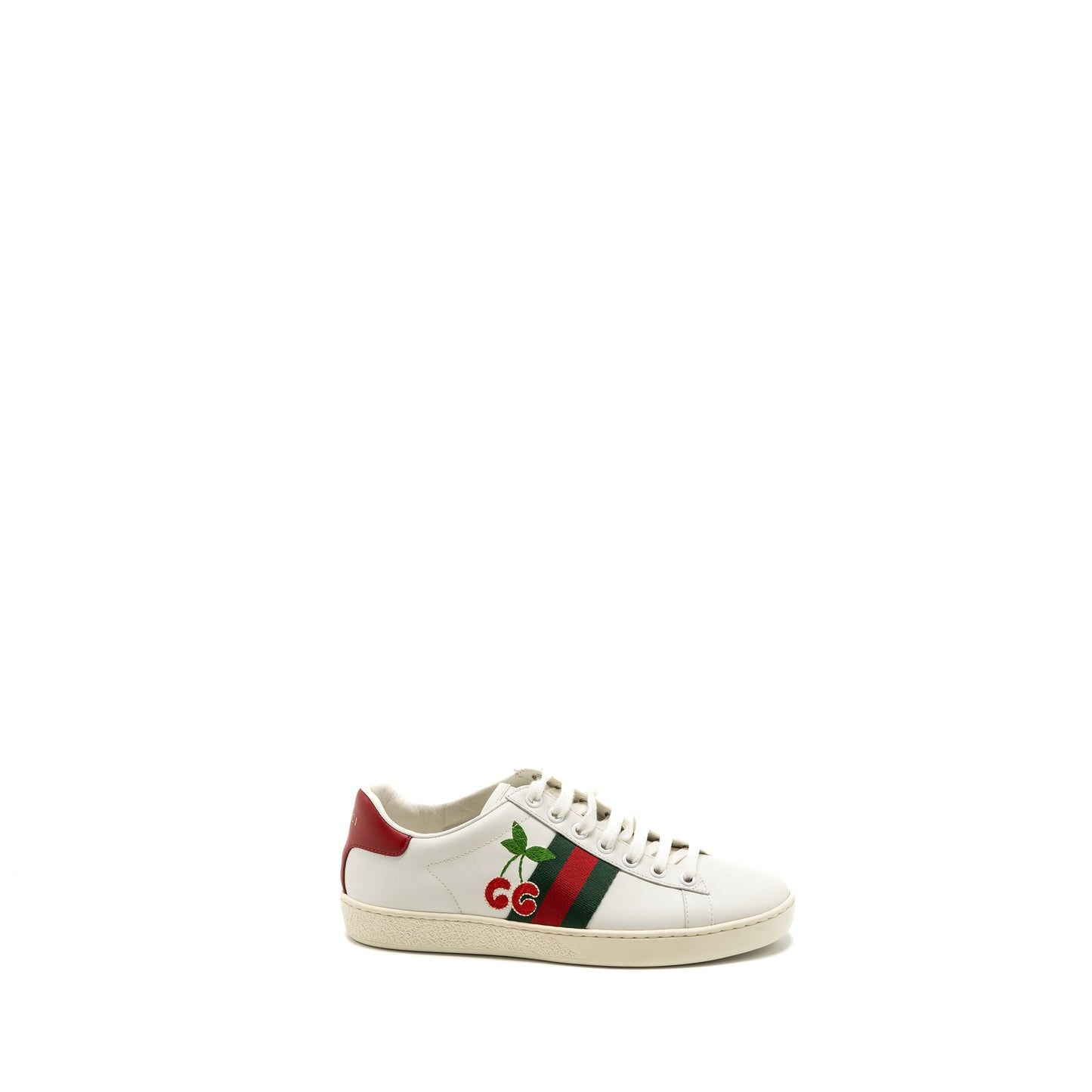 Gucci size 36 leather sneakers with cherry print white multicolour