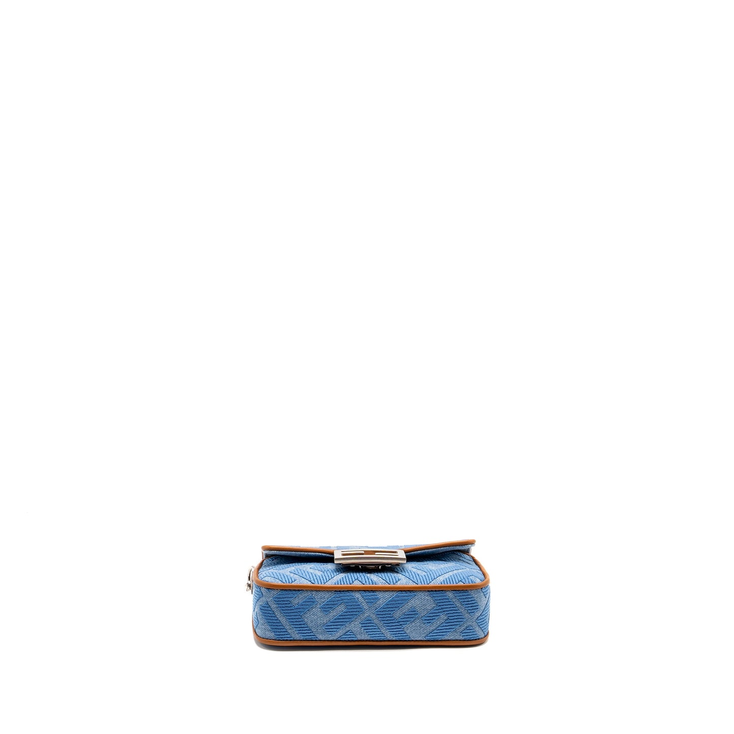 Fendi Mini Baguette Denim Light Blue Embroidery