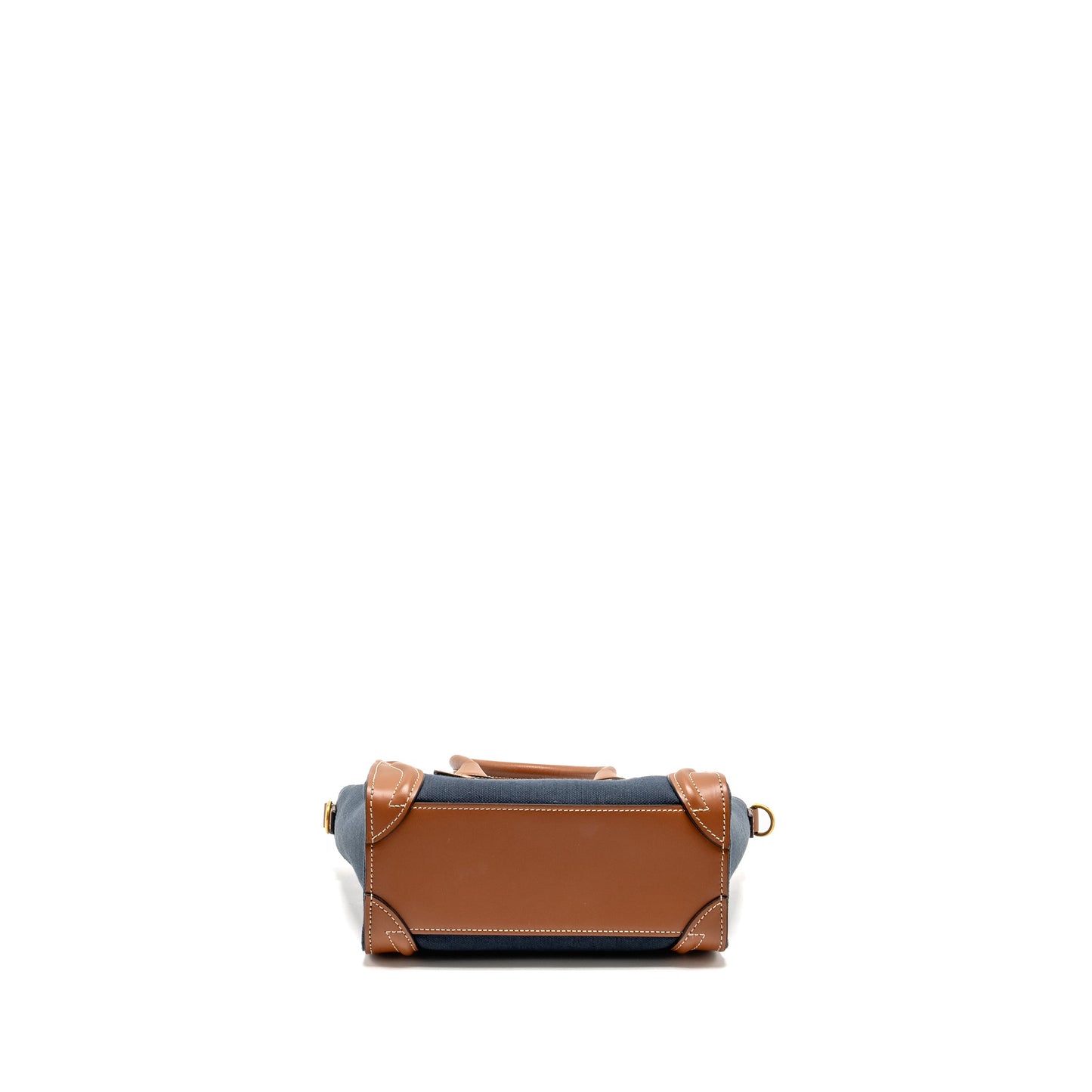 Celine Nano Luggage Purse Calfskin/Denim Tan/Navy
