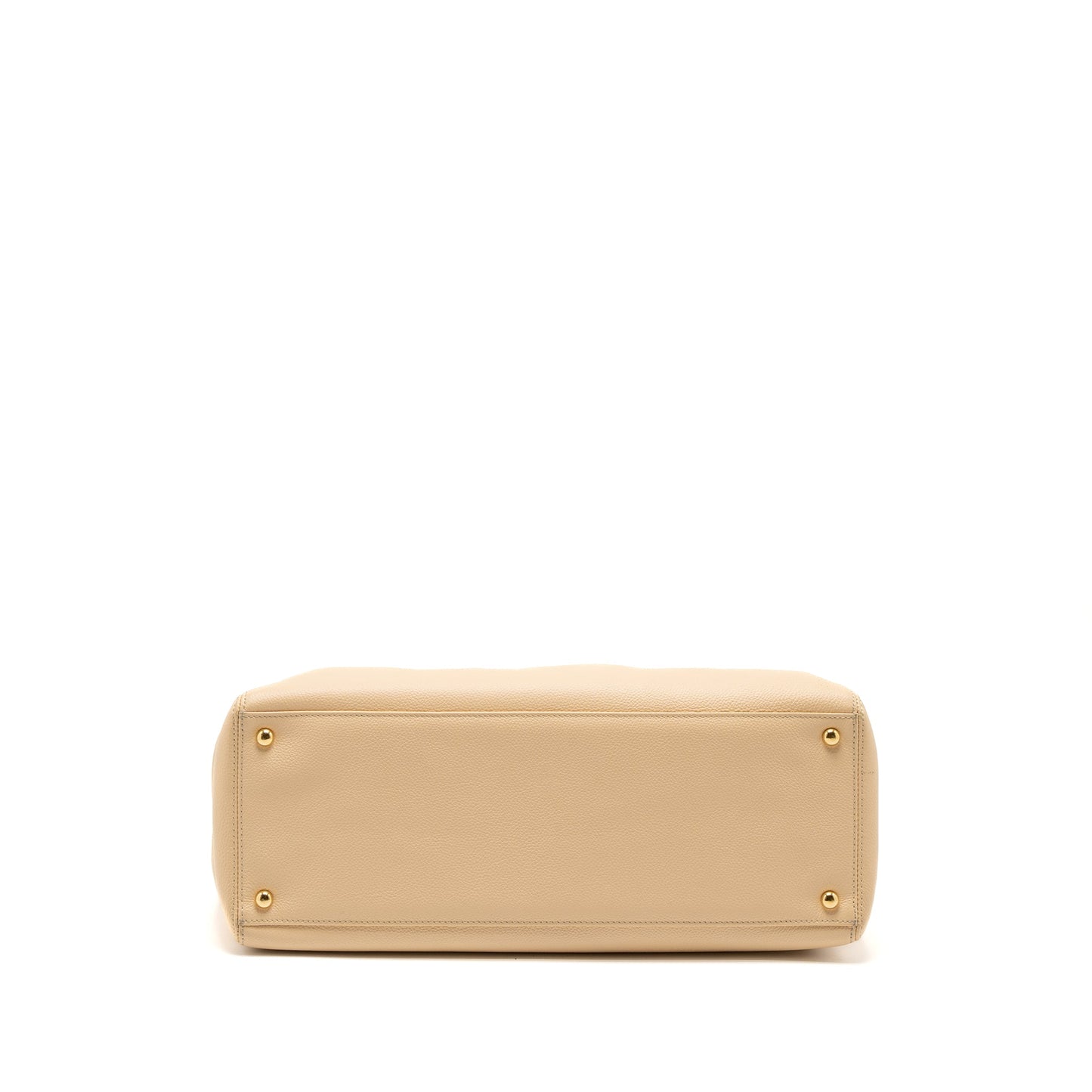 Chanel Cerf Tote Bag Grained Calfskin Beige GHW