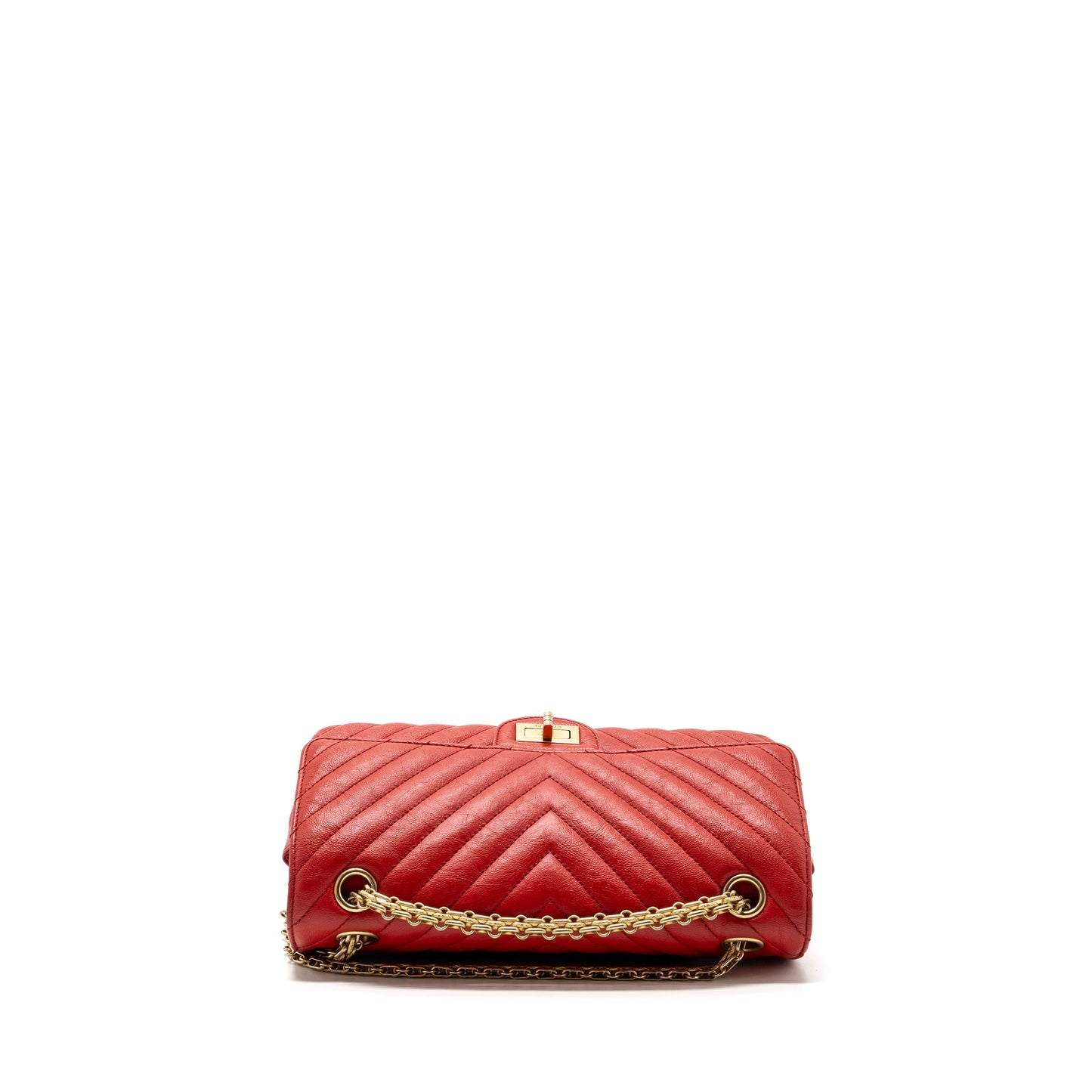 Chanel Small 2.55 Reissue Flap Bag Chevron Calfskin Red GHW