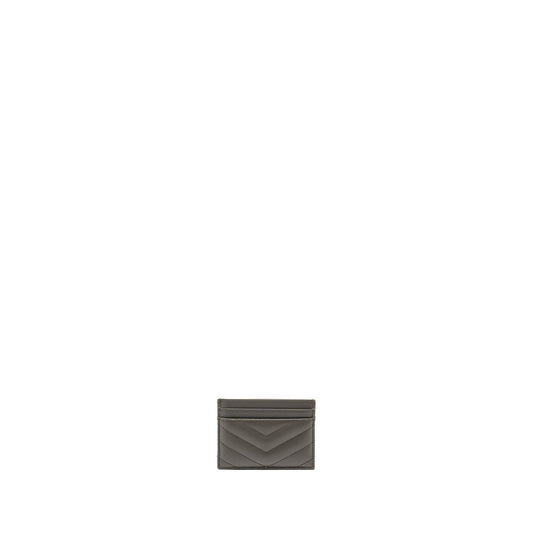 Saint Laurent card holder calfskin grey