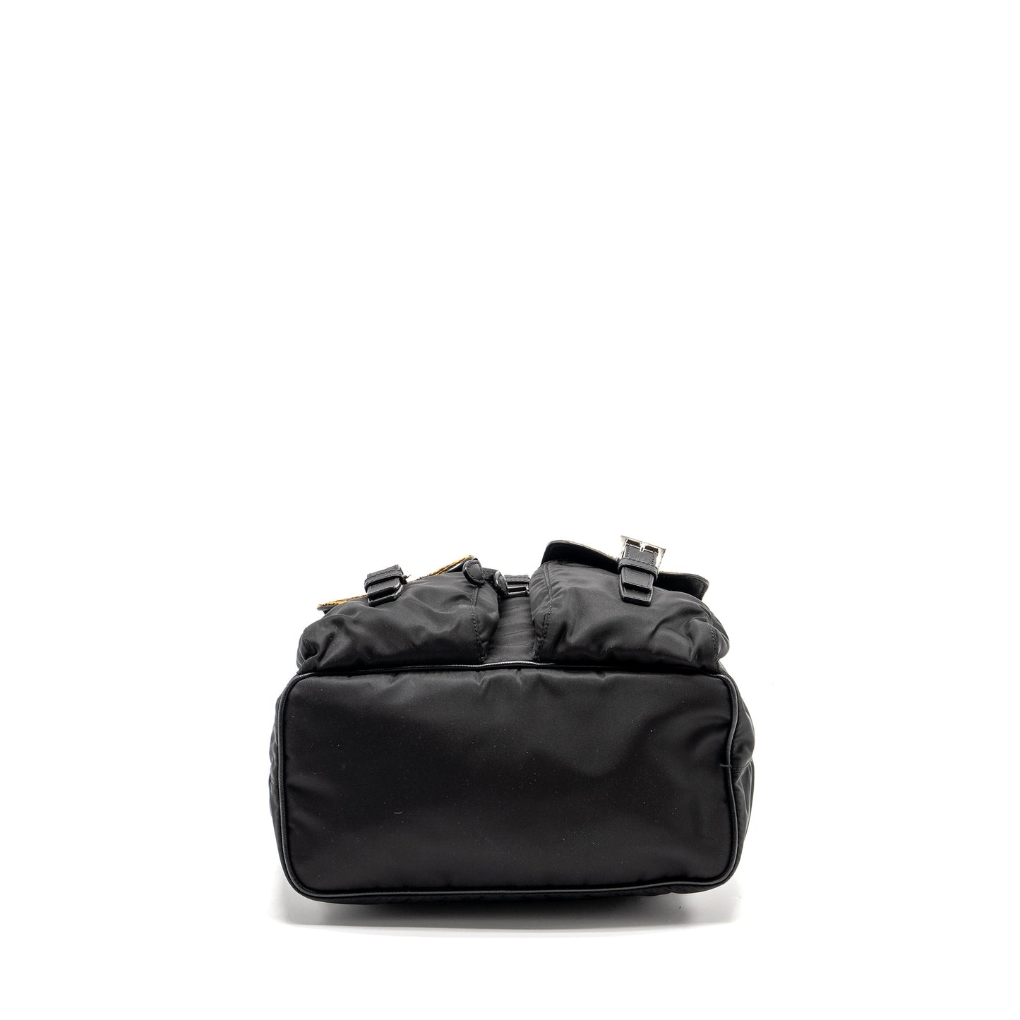 Prada Nylon Mini Purse with Ostrich Handle Black / Multicolour