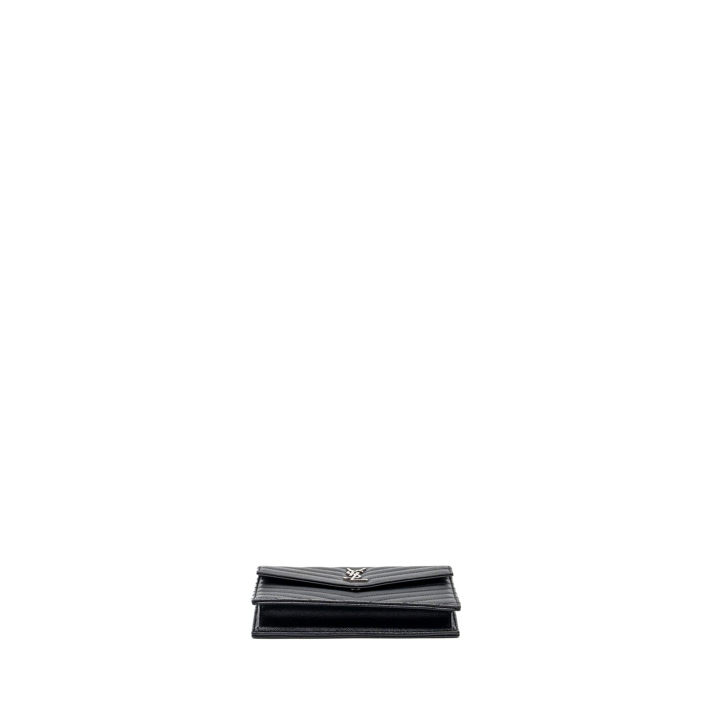 Saint Laurent Envelope Wallet on Chain Grained Calfskin Black