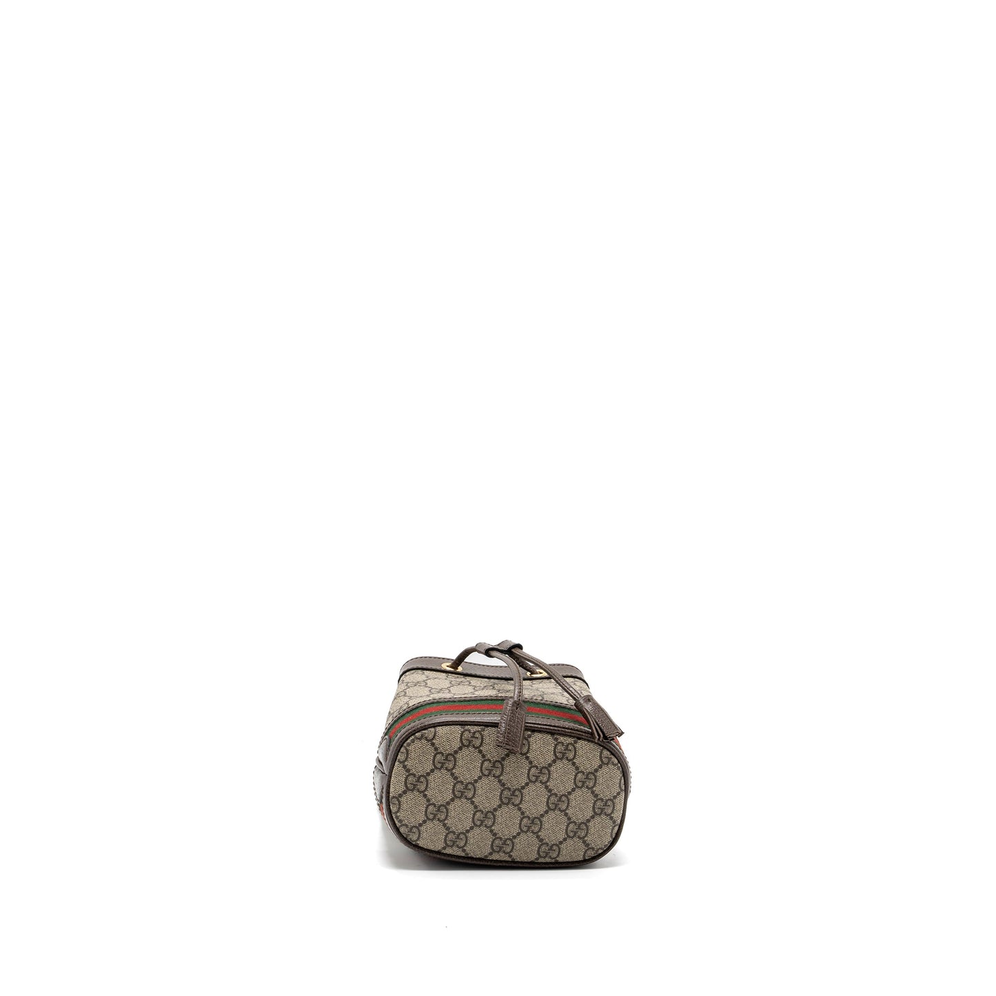 Gucci Ophidia Mini Bucket Purse Beige / Ebony Supreme Canvas