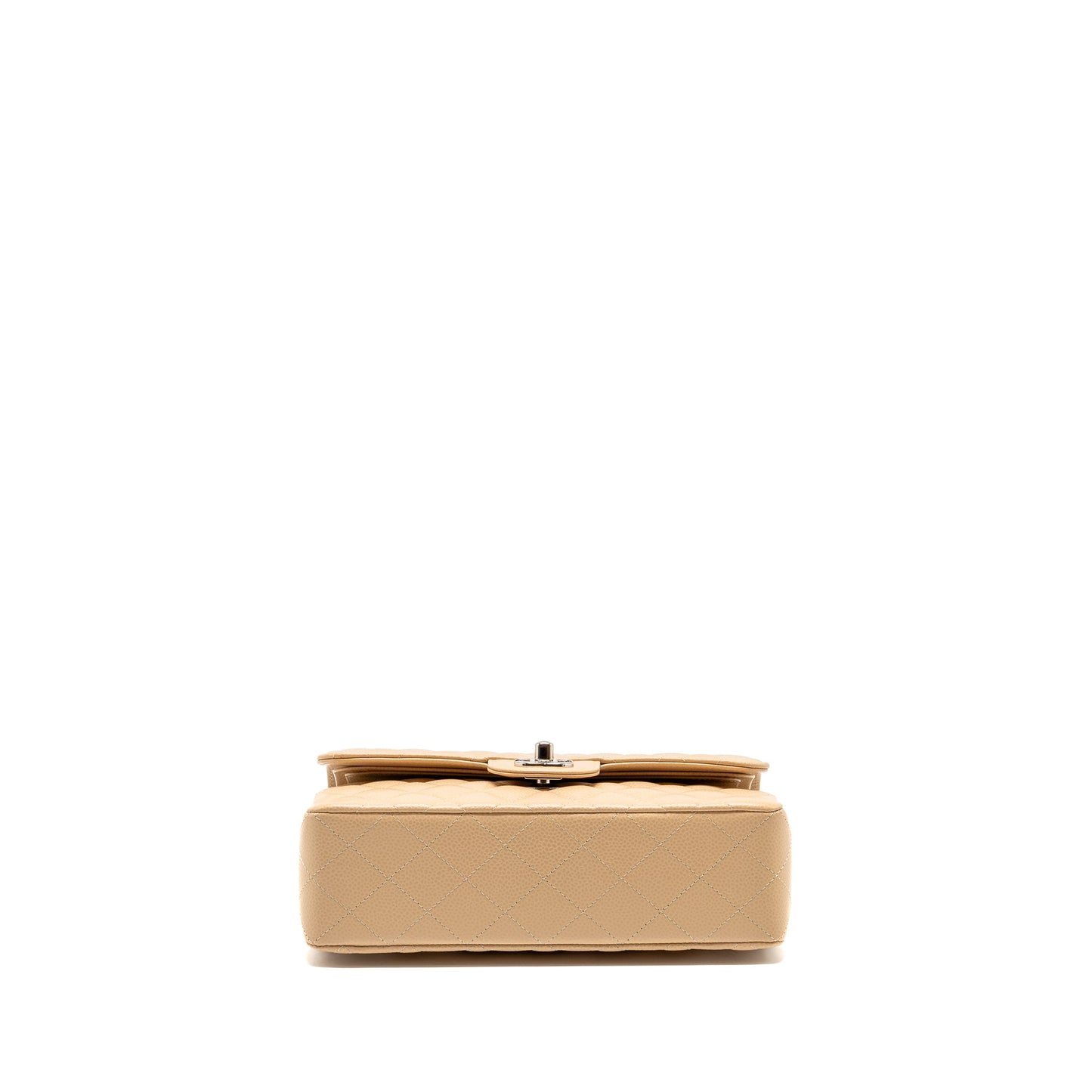 Chanel Small Classic Double Flap Bag Caviar Beige SHW (microchip)