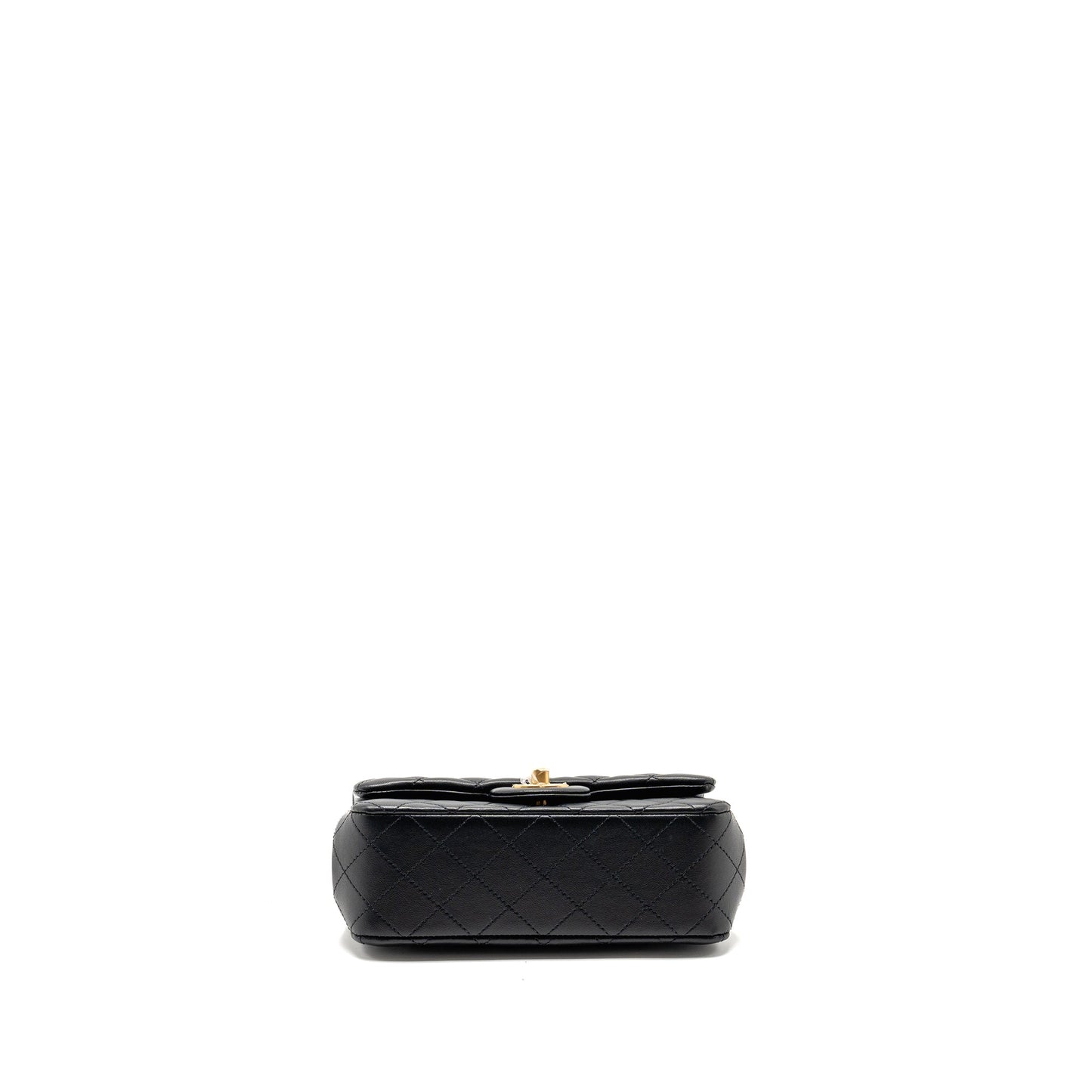 Chanel 25P Camellia Adjustable Chain Flap Bag Lambskin Black GHW(microchip)