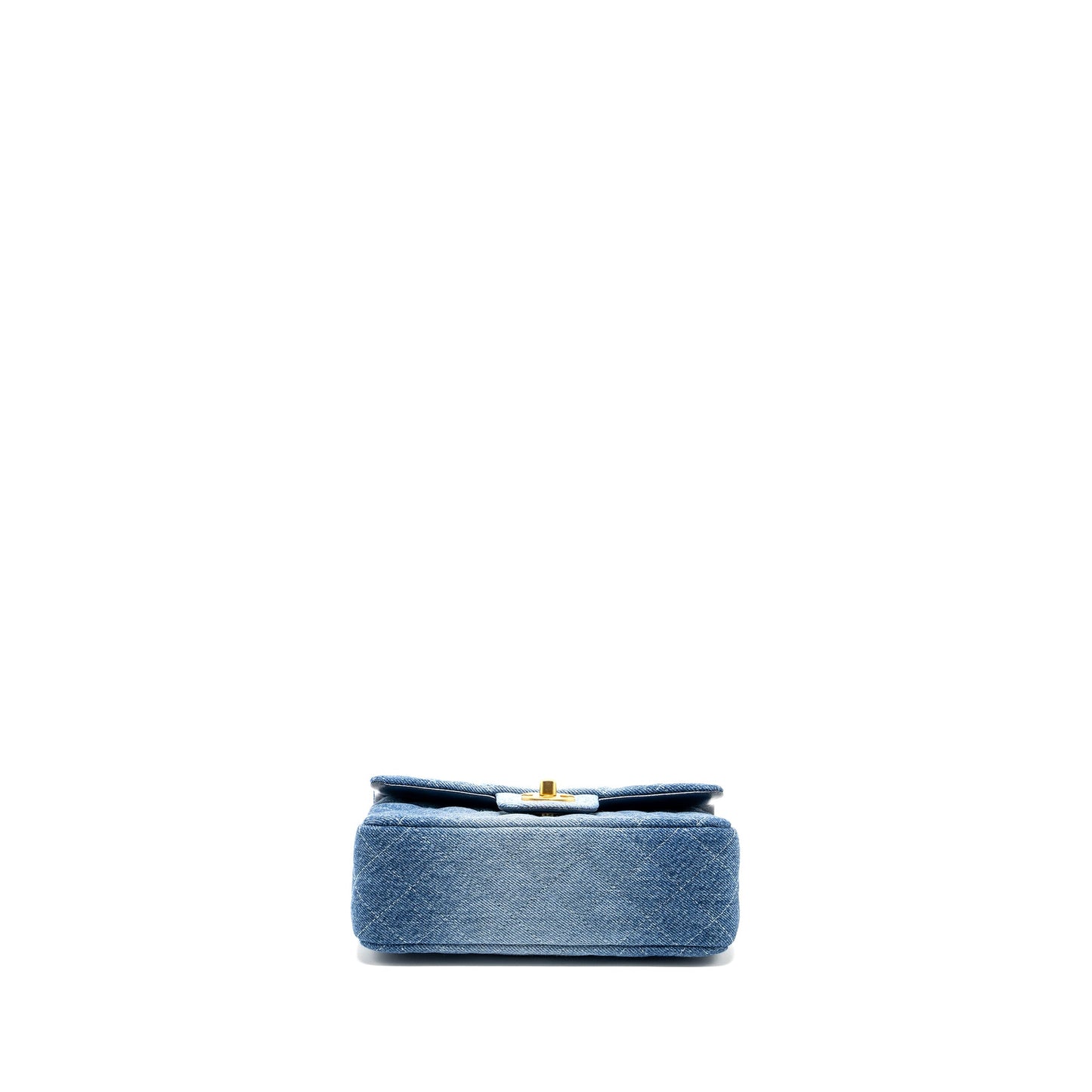 CHANEL 24S Mini Rectangular Flap Bag Denim Blue GHW (Microchip)