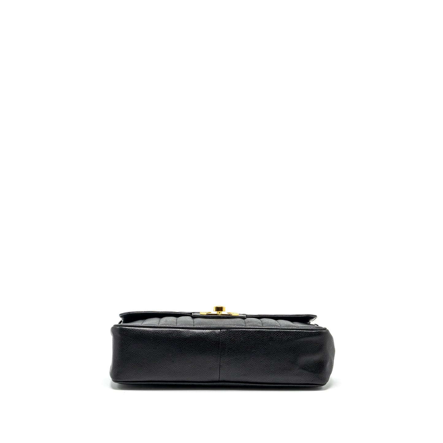 Chanel Vintage Vertical Jumbo Flap Bag Caviar Black GHW