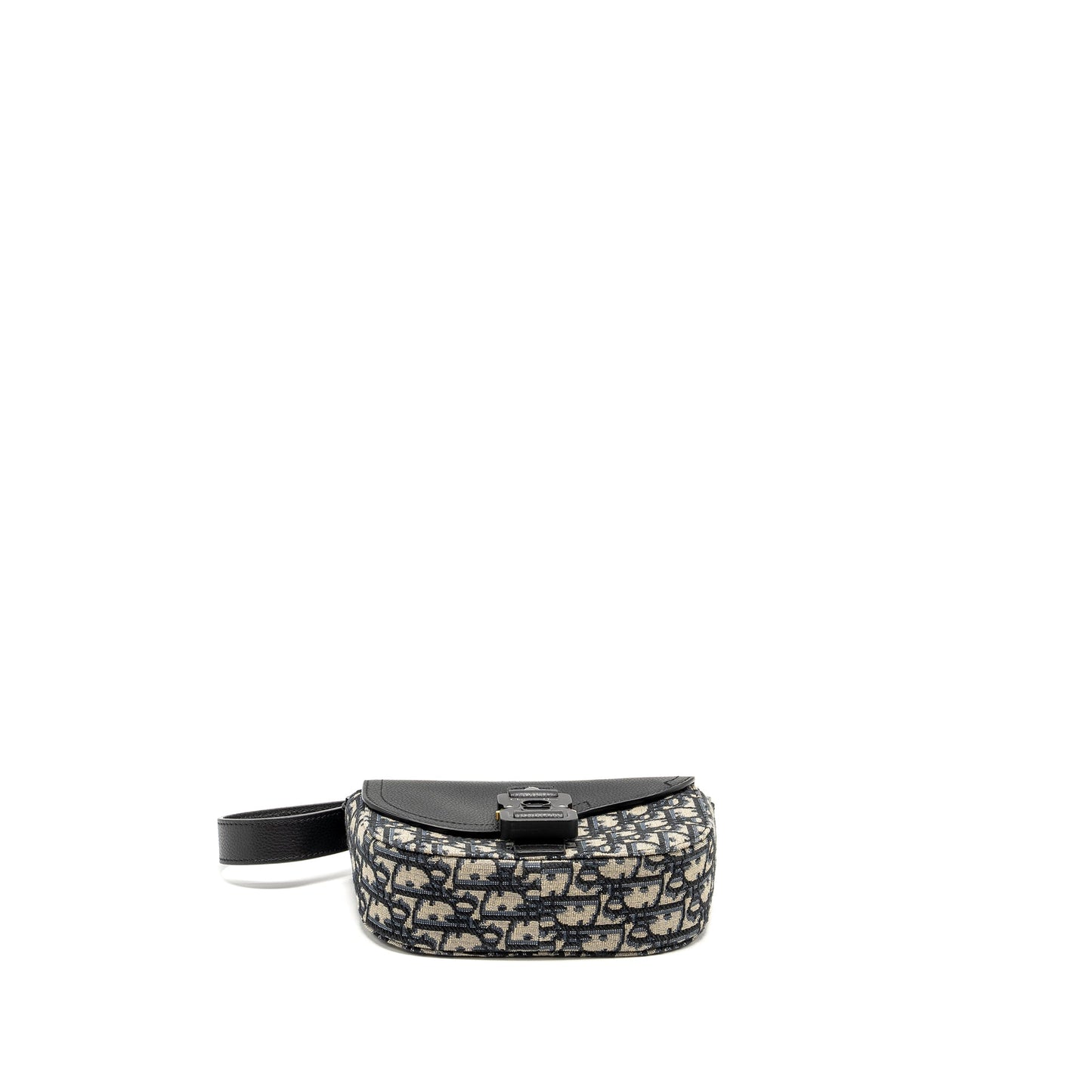 Homme Mini Saddle Messenger Purse with Flap Oblique Jacquard/Grained Calfskin Multicolour Hardware
