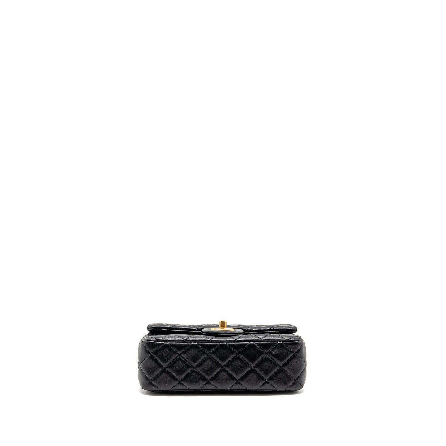 CHANEL Pearl Crush Mini Rectangular Flap Bag Lambskin Black GHW (Microchip)