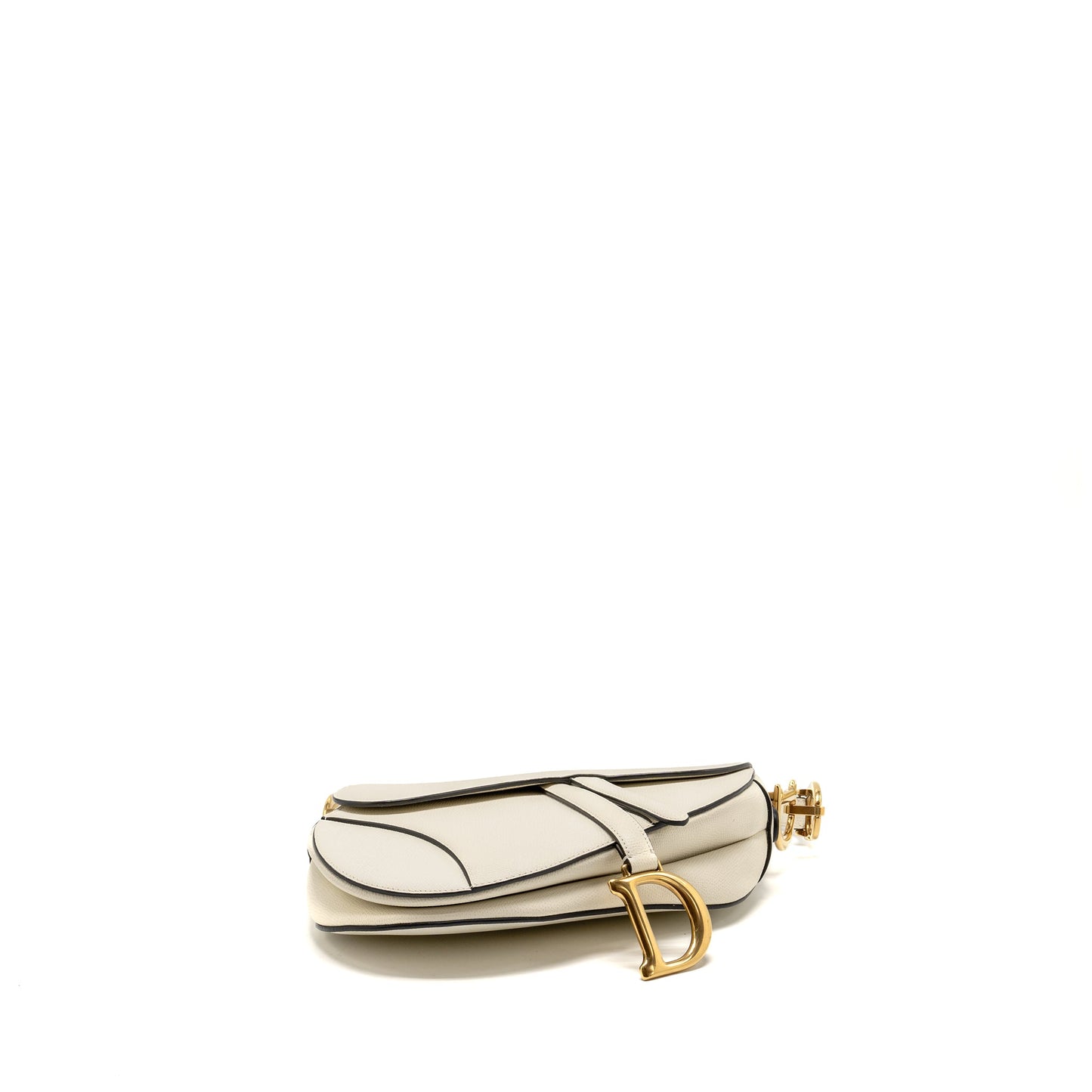 Medium Saddle Purse Calfskin White