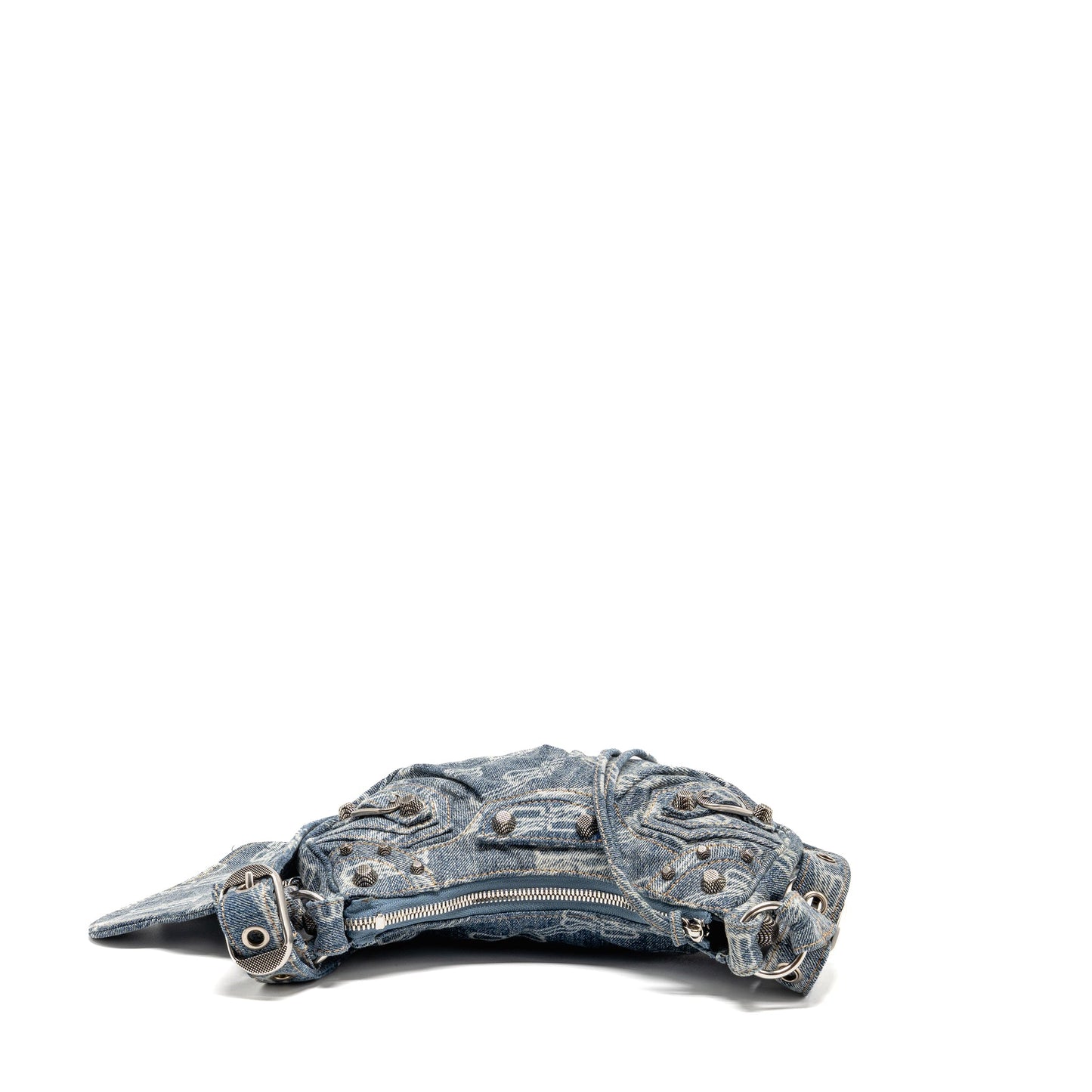 Balenciaga Le Cagole Mini Purse Monogram Denim Light Blue