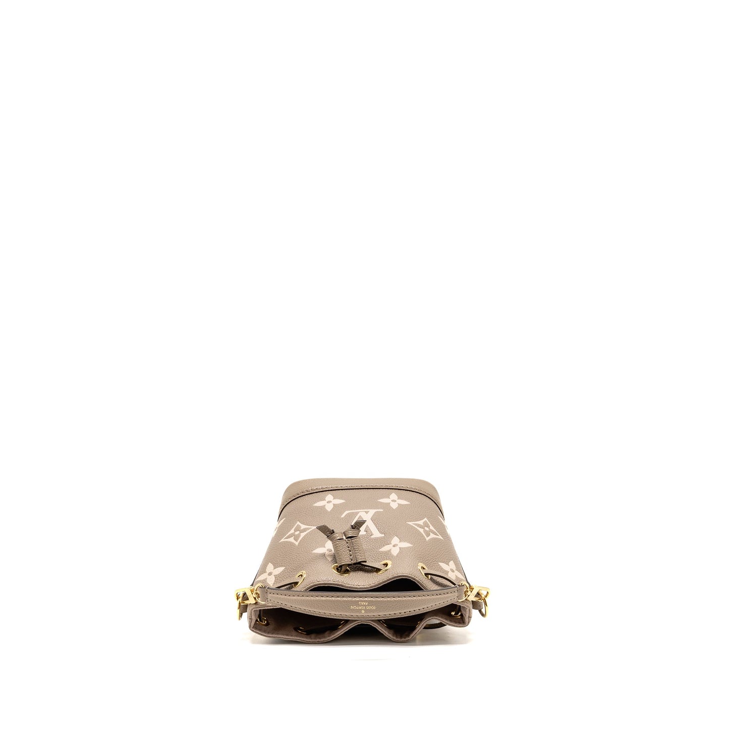 Louis Vuitton Nano Noe monogram empreinte calfskin leather grey
