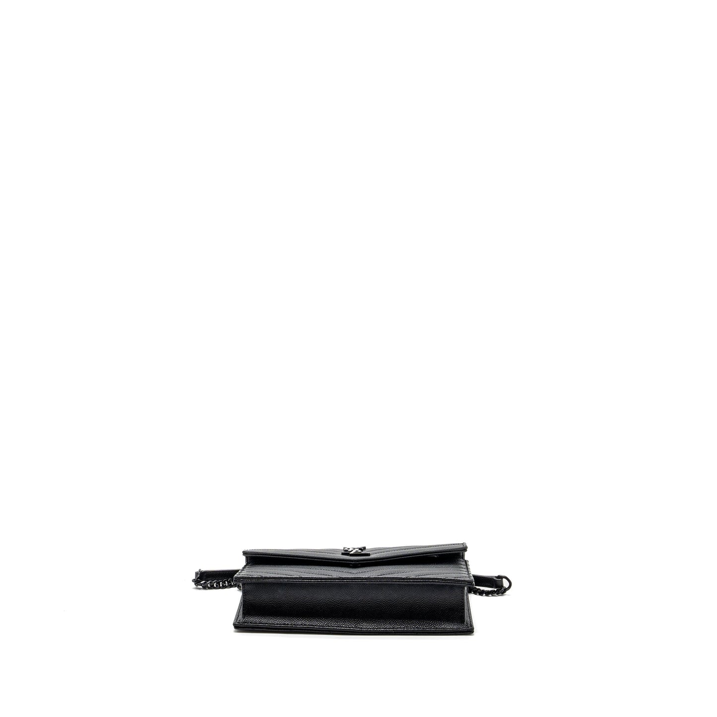 Saint Laurent/ Envelope Chain Wallet Calfskin Black / Black Hardware