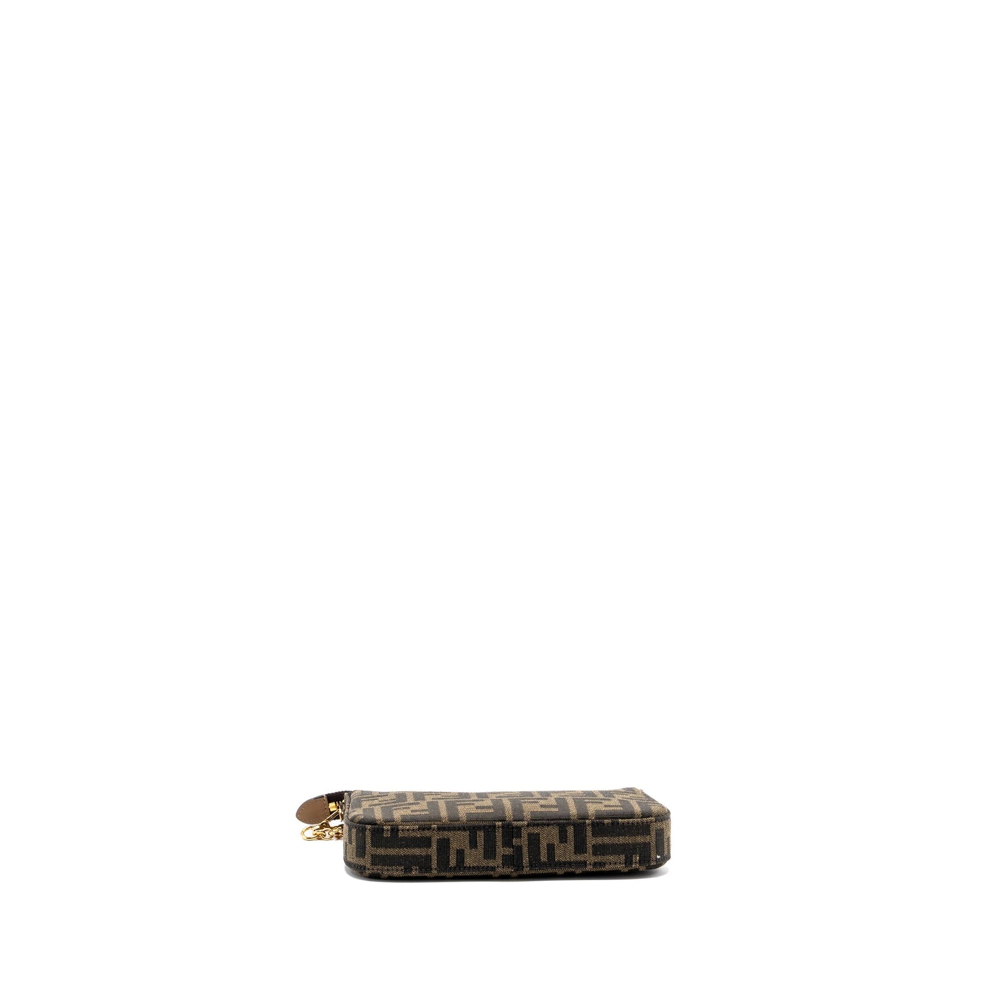 Fendi Baguette Pouch Brown Jacquard Fabric