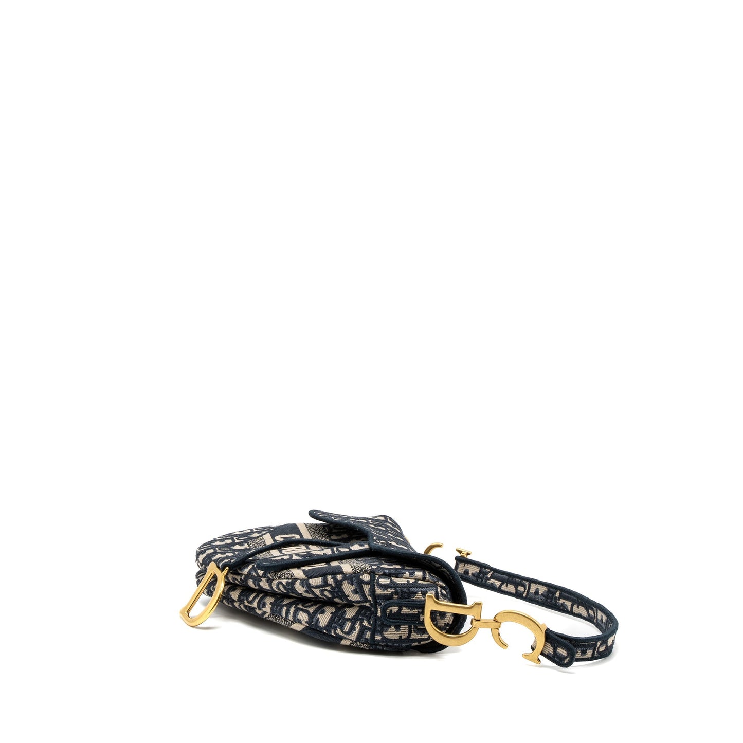 Dior Saddle Purse Blue Oblique Embroidery