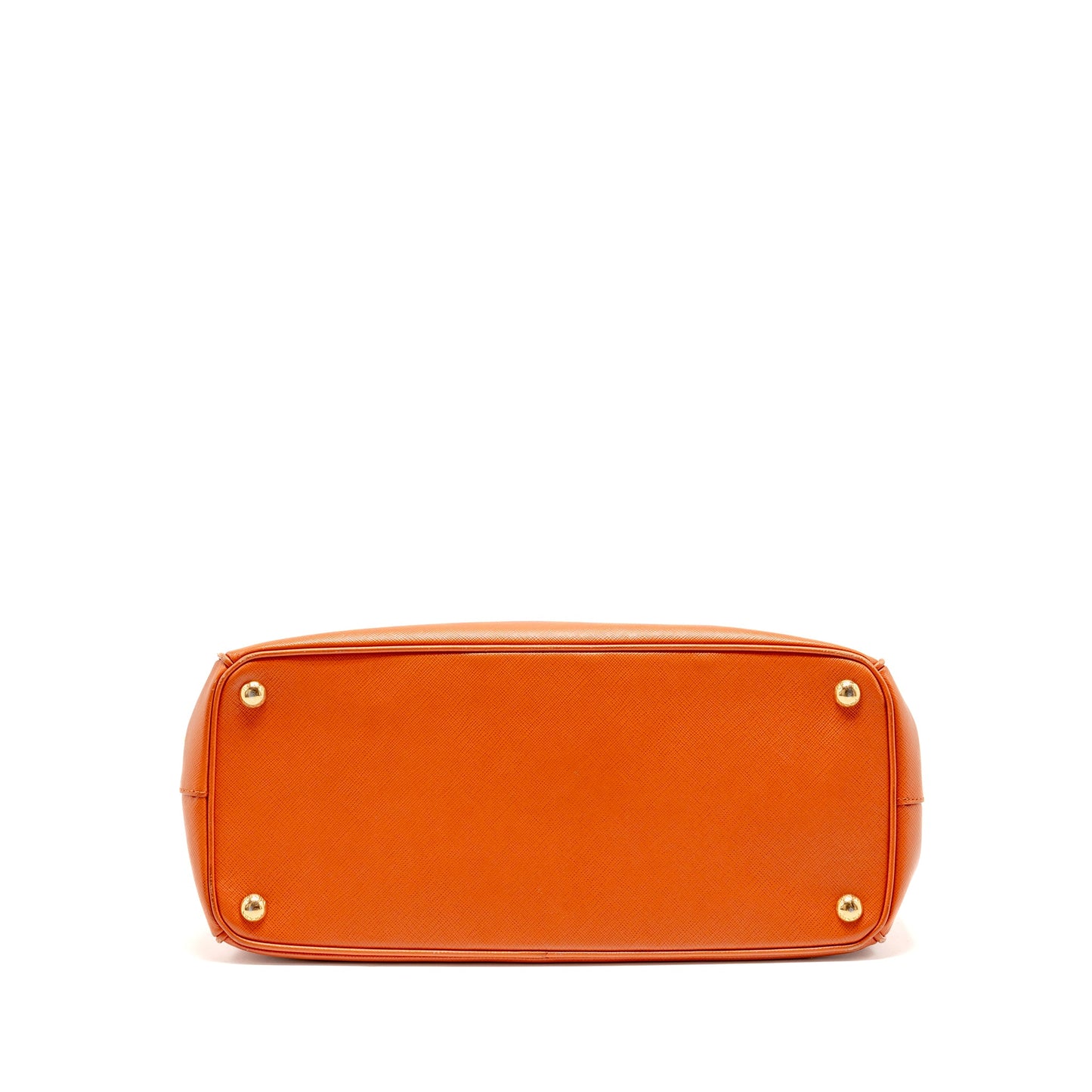PRADA Large Saffiano Tote Purse Leather Orange