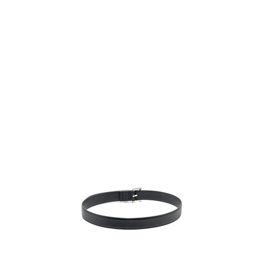 Saint Laurent/ Size 80 Cassandre Belt Square Buckle Calfskin Black