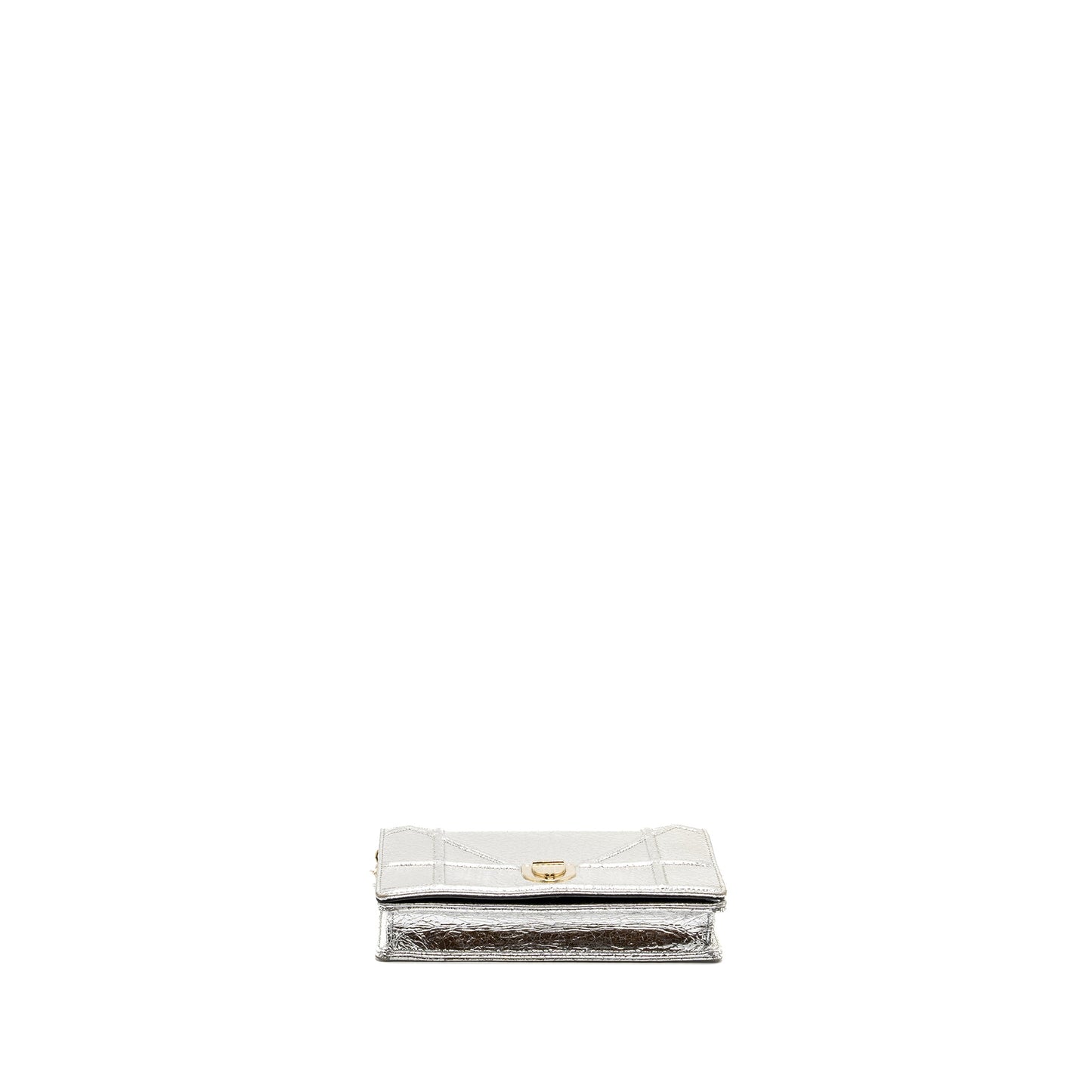 Dior Mini Diorama Purse Leather Metallic Silver
