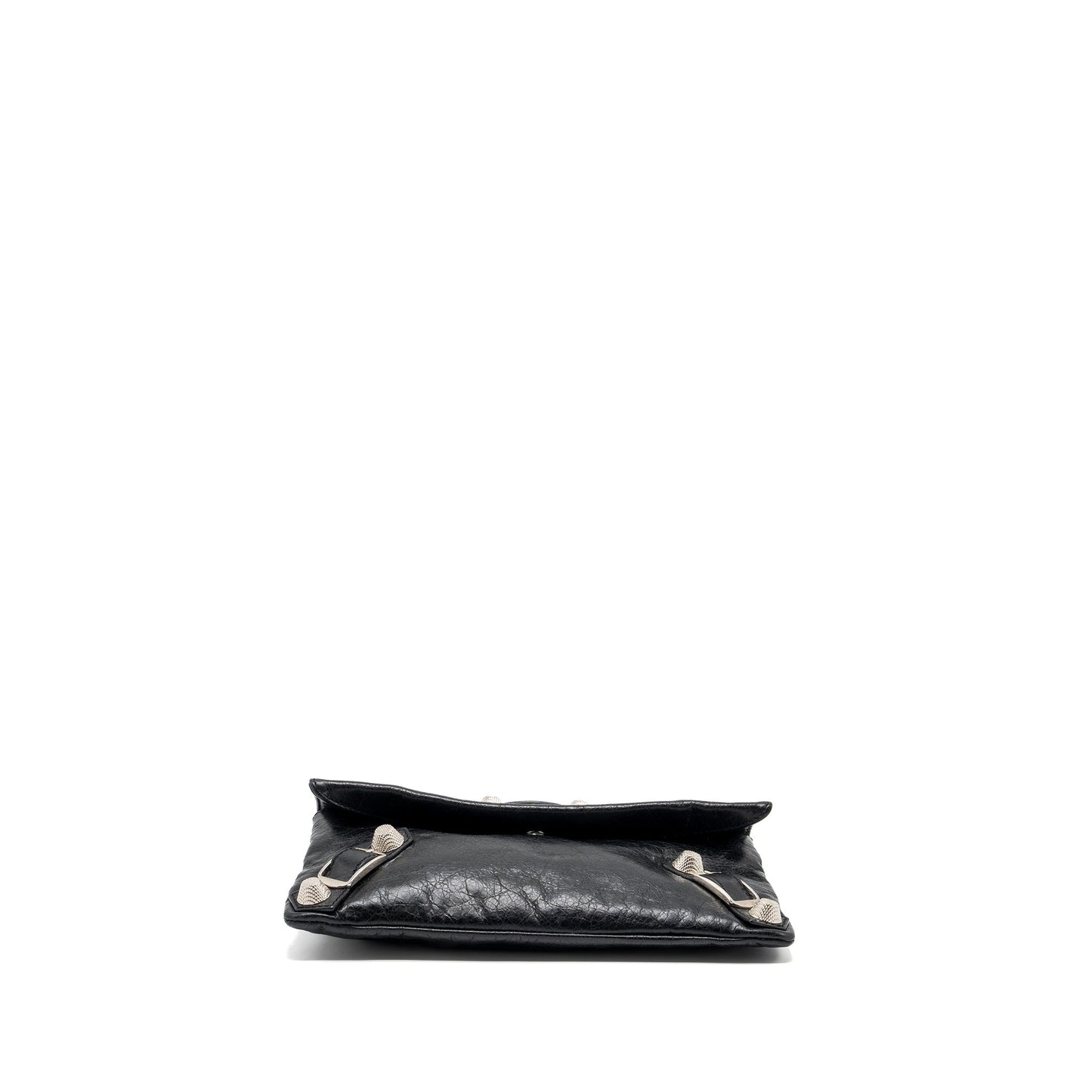 Baleciaga city fold clutch leather black