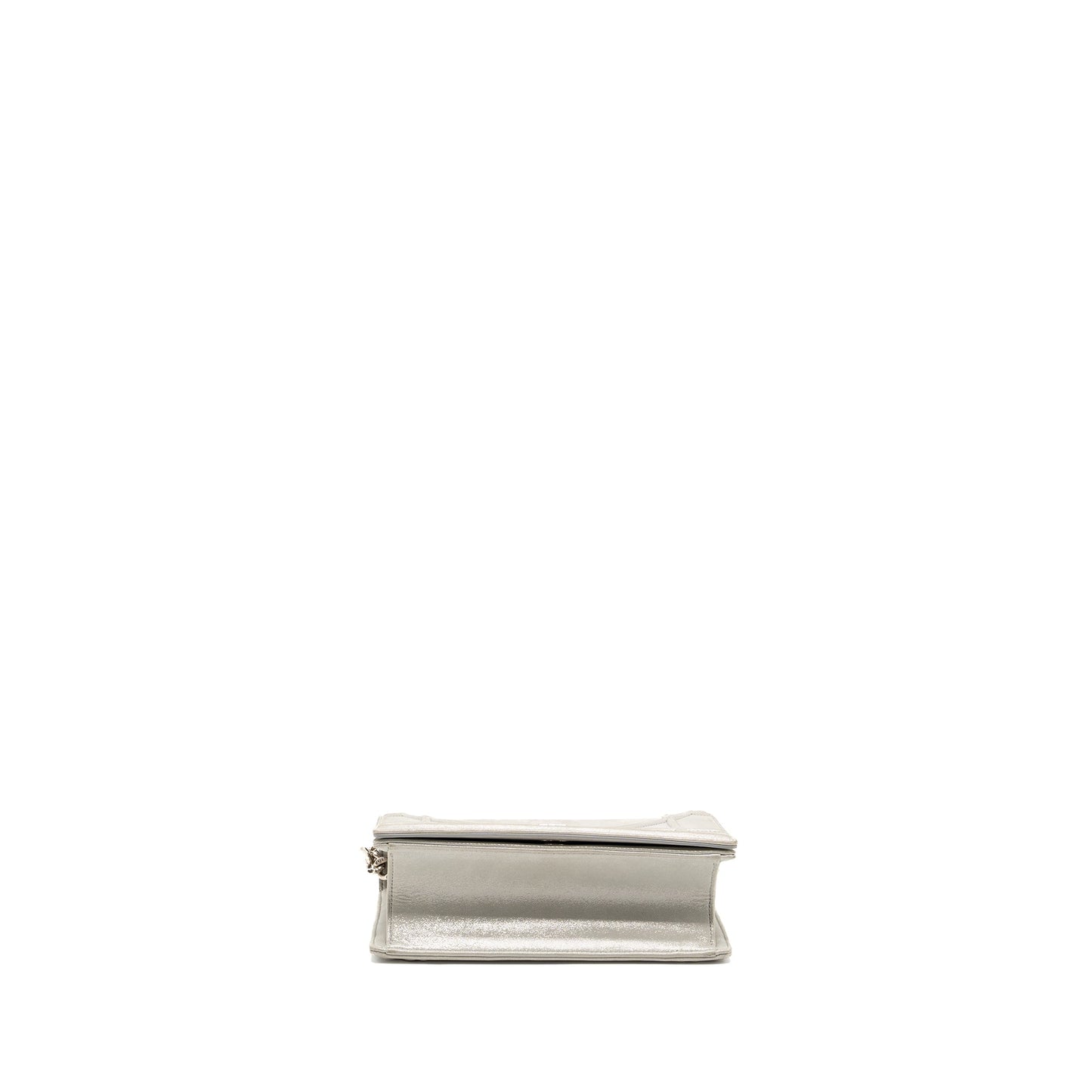 Dior small diorama leather iridescent Pearl grey
