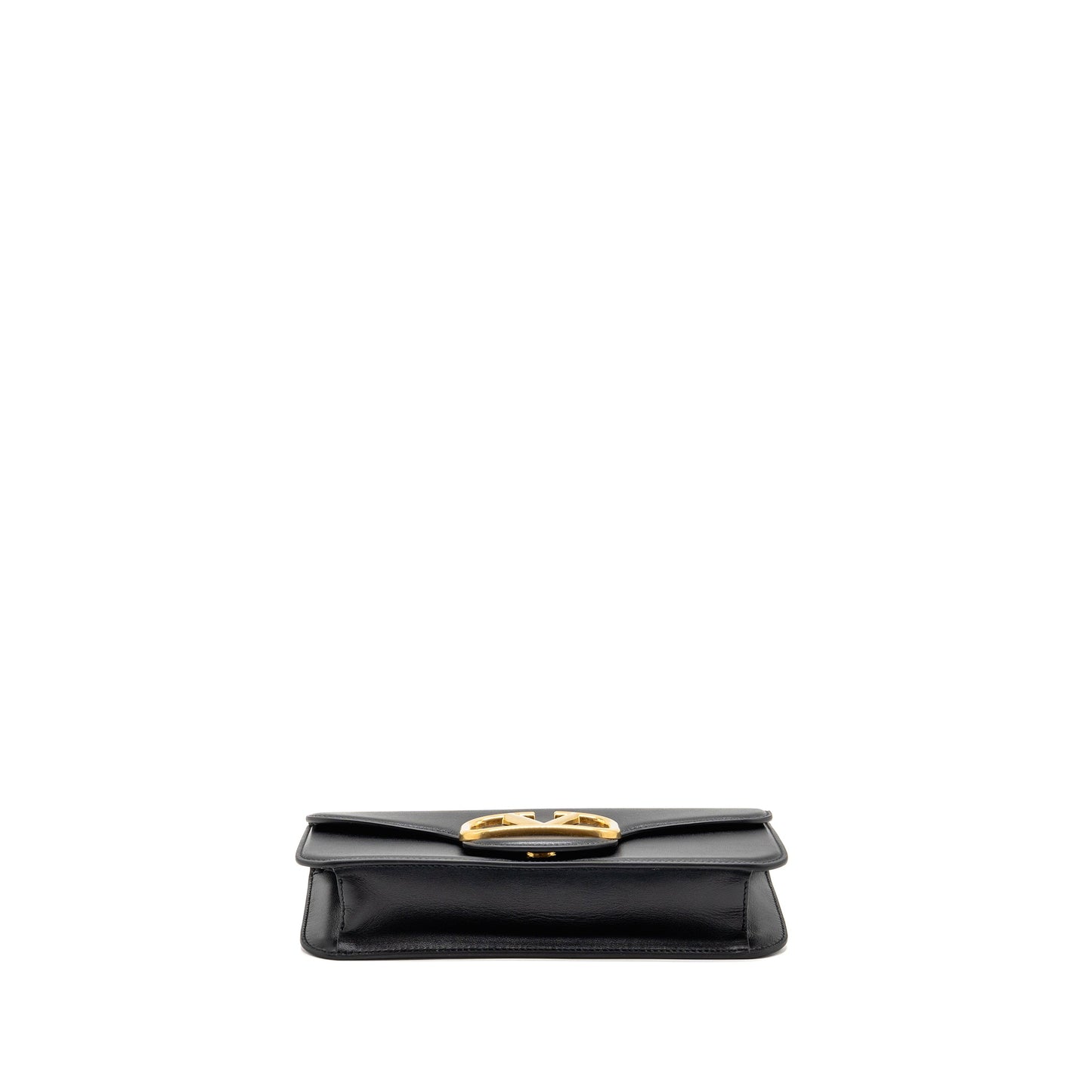 Valentino Small V Logo Crossbody Purse Calfskin Black