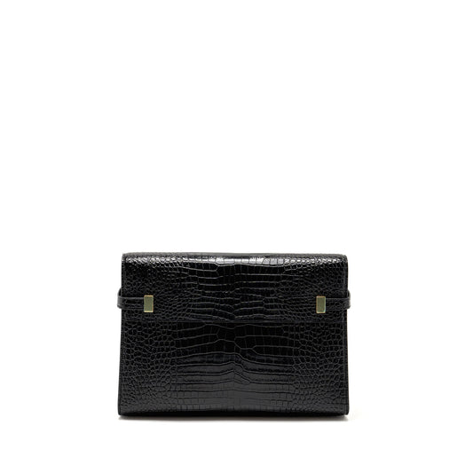 Saint Laurent medium Manhattan Purse Crocodile-Embossed calfskin black