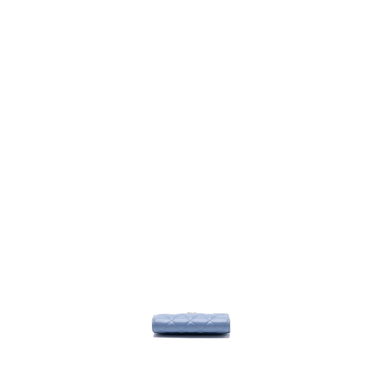 Chanel Classic Flap Card Holder Lambskin Light Blue LGHW