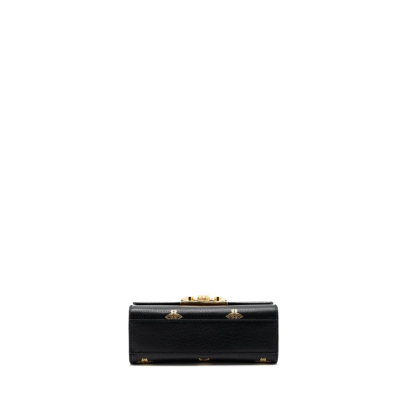 Gucci padlock chain Purse bee print calfskin black