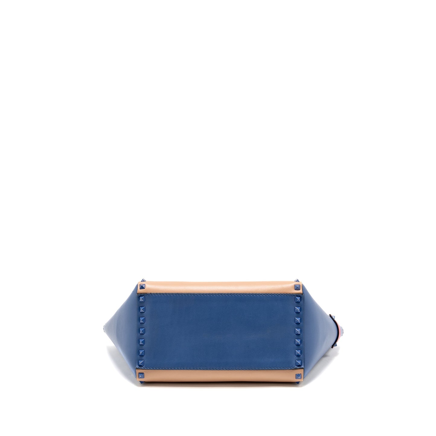 Valentino Rockstud Double Handle Tote Purse Calfskin Multicolour