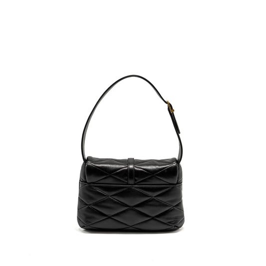 Saint Laurent/ 57 Quilted Hobo Mini Purse Lambskin Black Multicolour Hardware