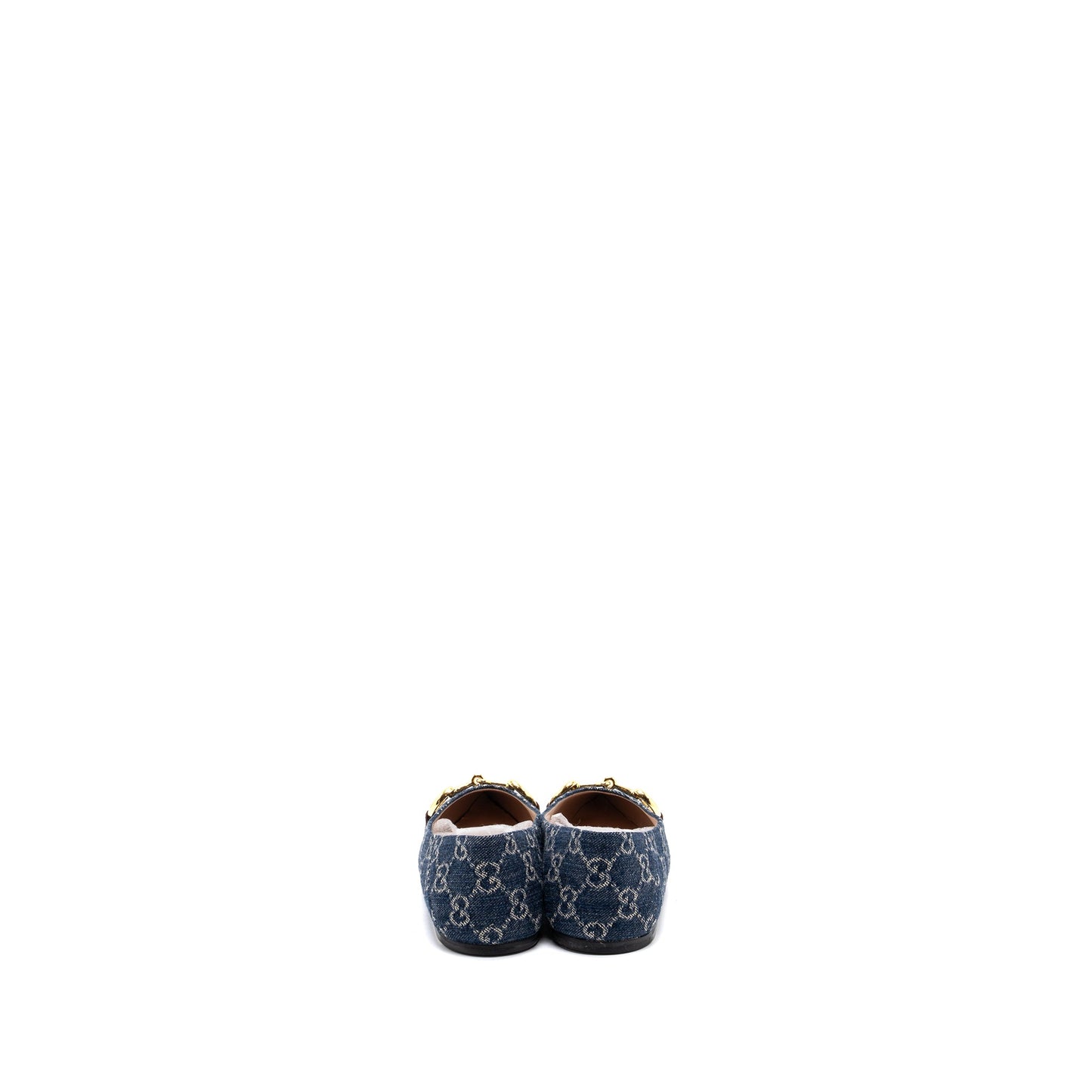 Gucci Size 37 Horsebit Ballerina Shoes Supreme Denim